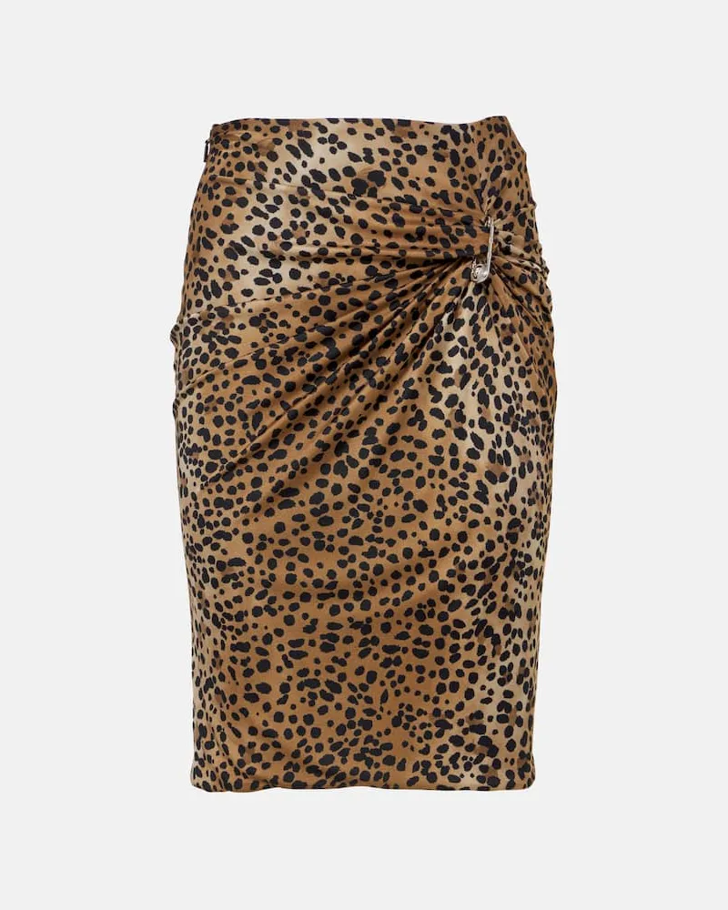 Versace Gonna a tubino Safety Pin con stampa Marrone