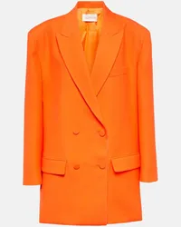 Valentino Garavani Blazer doppiopetto in Crêpe Couture Arancione