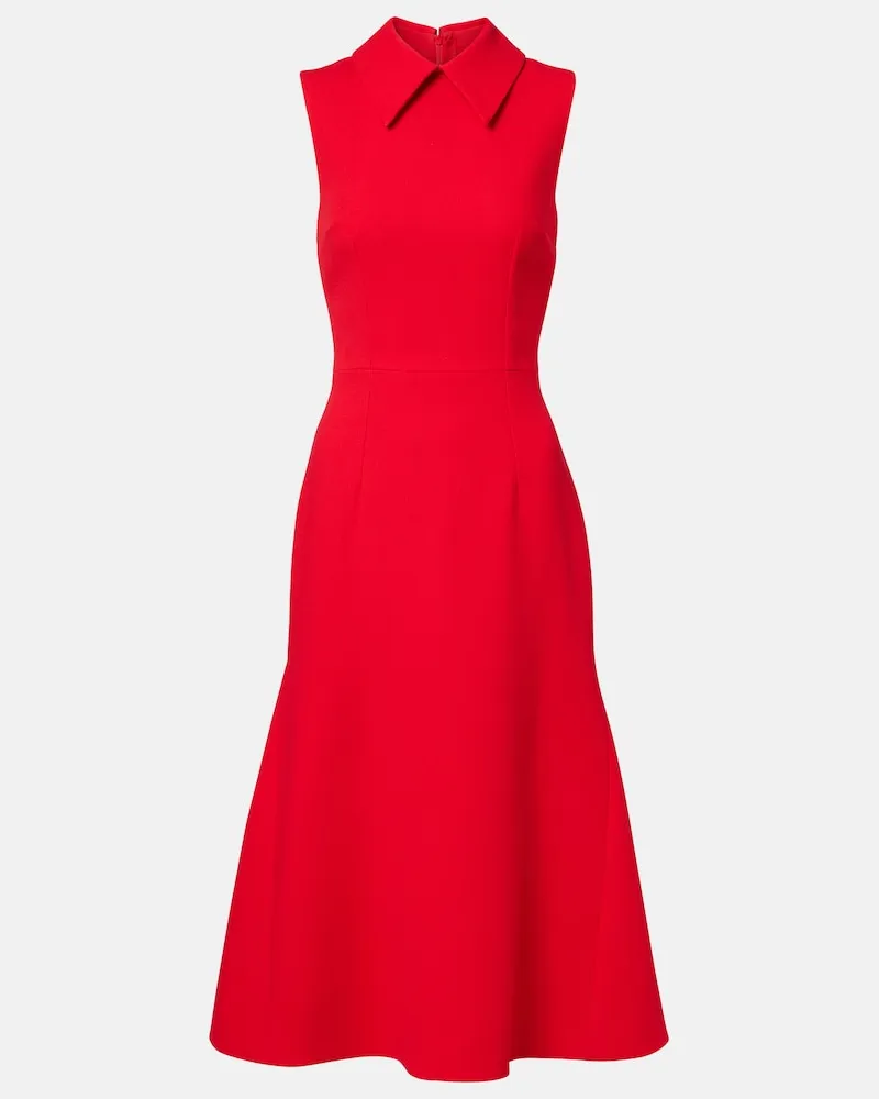 EMILIA WICKSTEAD Abito midi Leontine in crêpe di lana Rosso