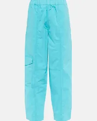 Ganni Pantaloni in misto cotone Blu