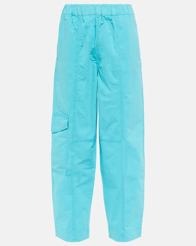 Ganni Pantaloni in misto cotone Blu