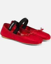 Miu Miu Ballerine in raso Rosso