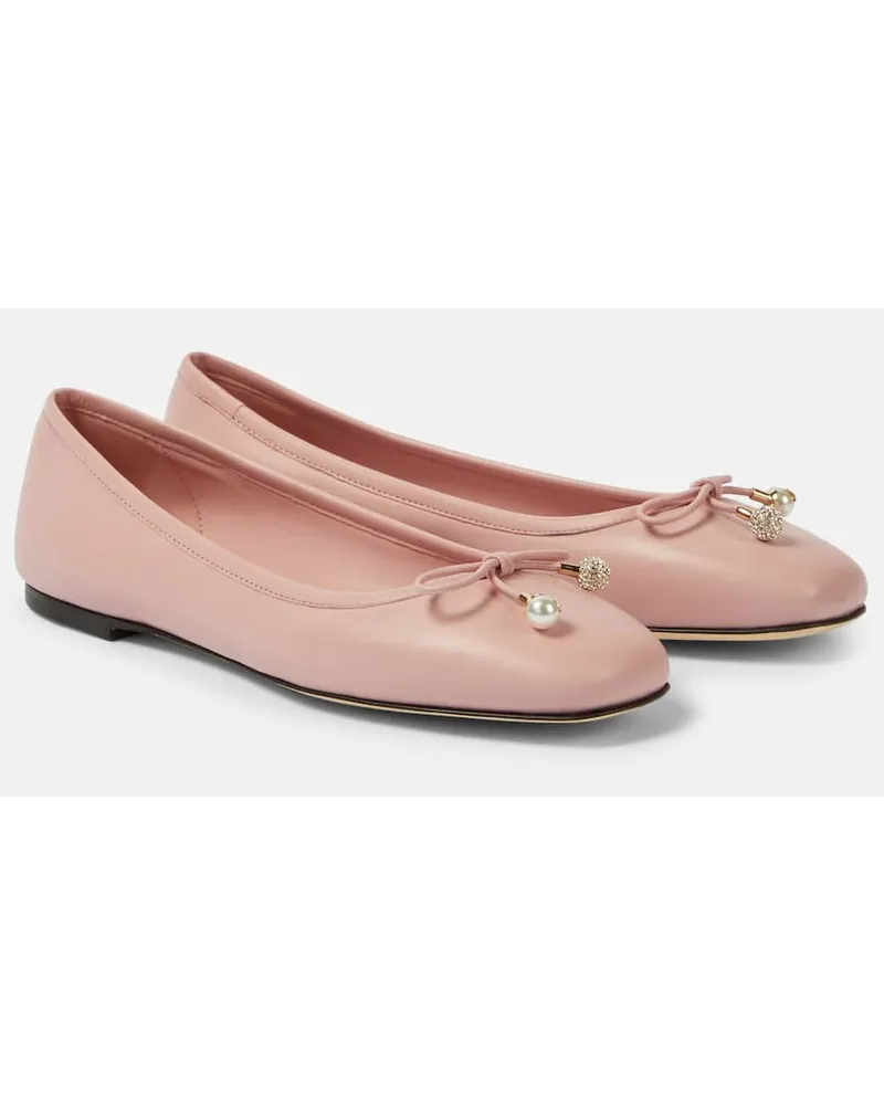 Jimmy Choo Ballerine Elme in pelle Rosa