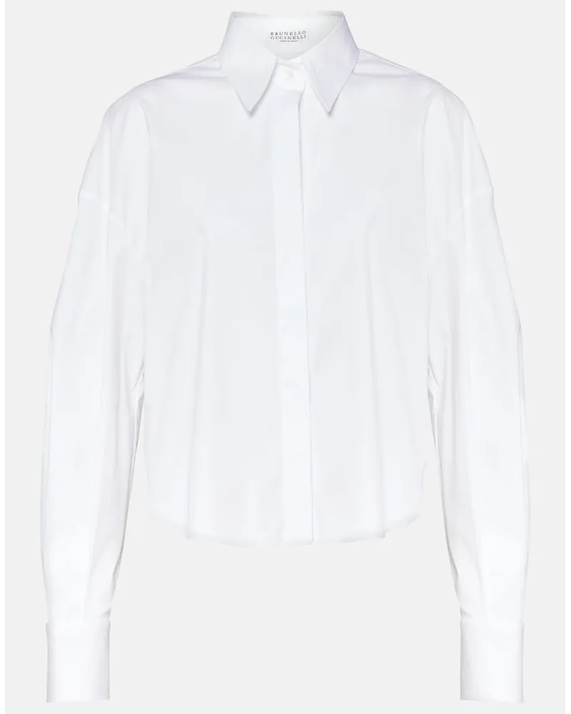 Brunello Cucinelli Camicia in misto cotone Bianco