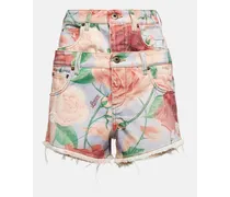 Paula's Ibiza - Shorts di jeans con stampa floreale