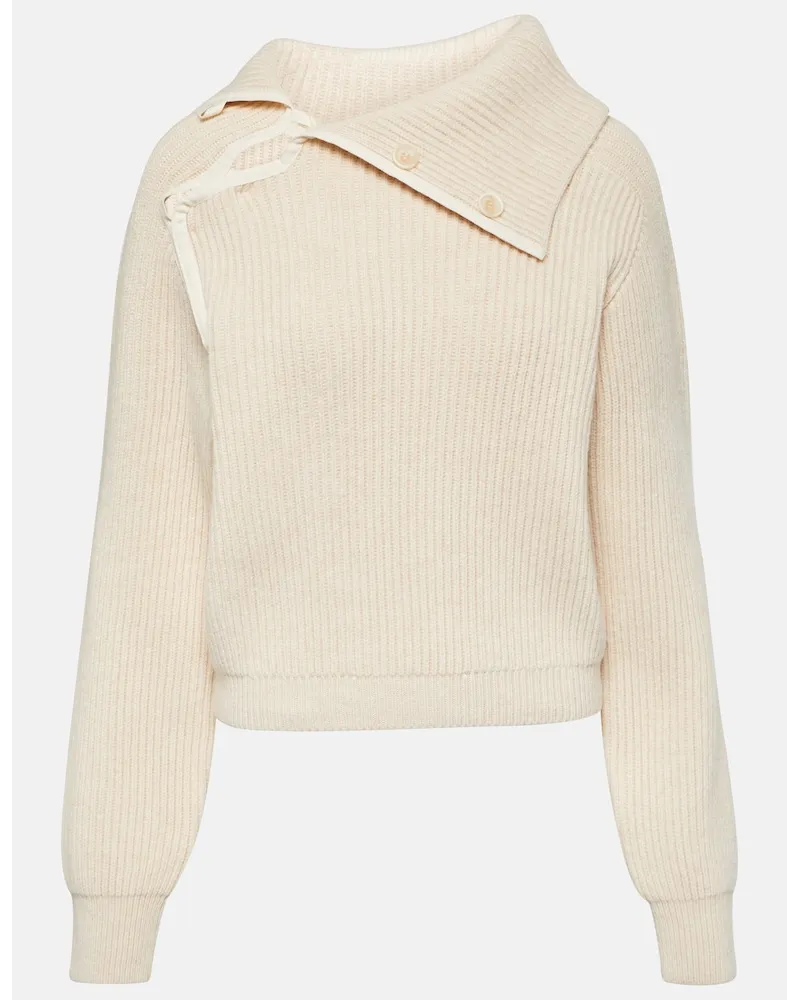 Jacquemus Pullover La Maille Vega in misto lana Beige