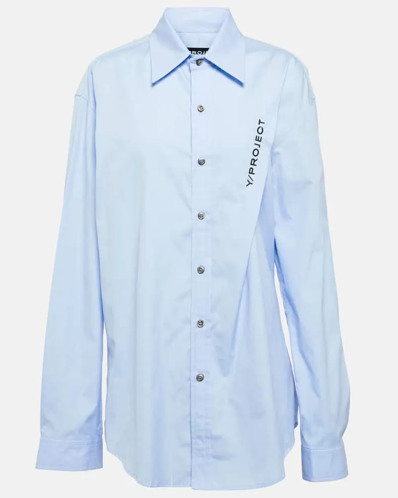 Y/PROJECT Camicia in cotone con logo Blu