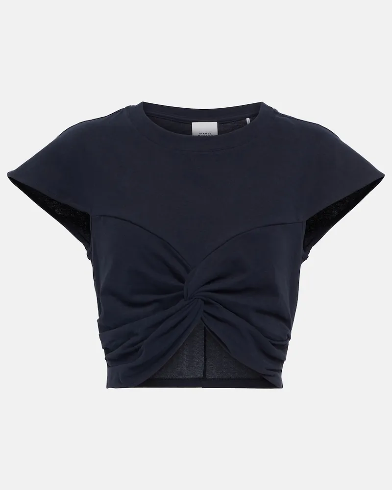 Isabel Marant Top cropped Zineae in jersey di cotone Nero