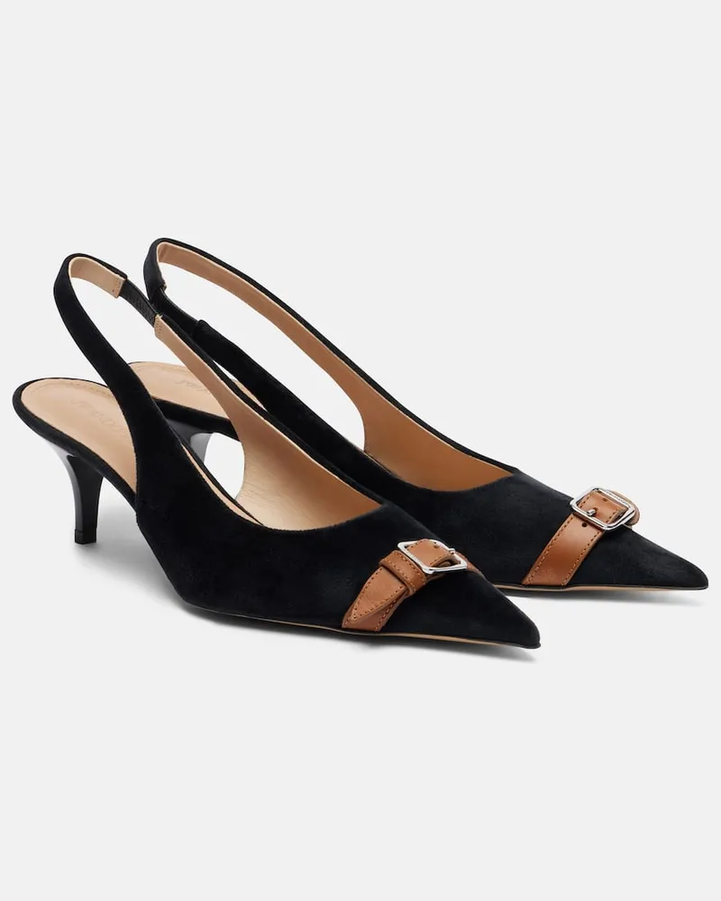 J.W.Anderson Pumps slingback in velluto con pelle Nero