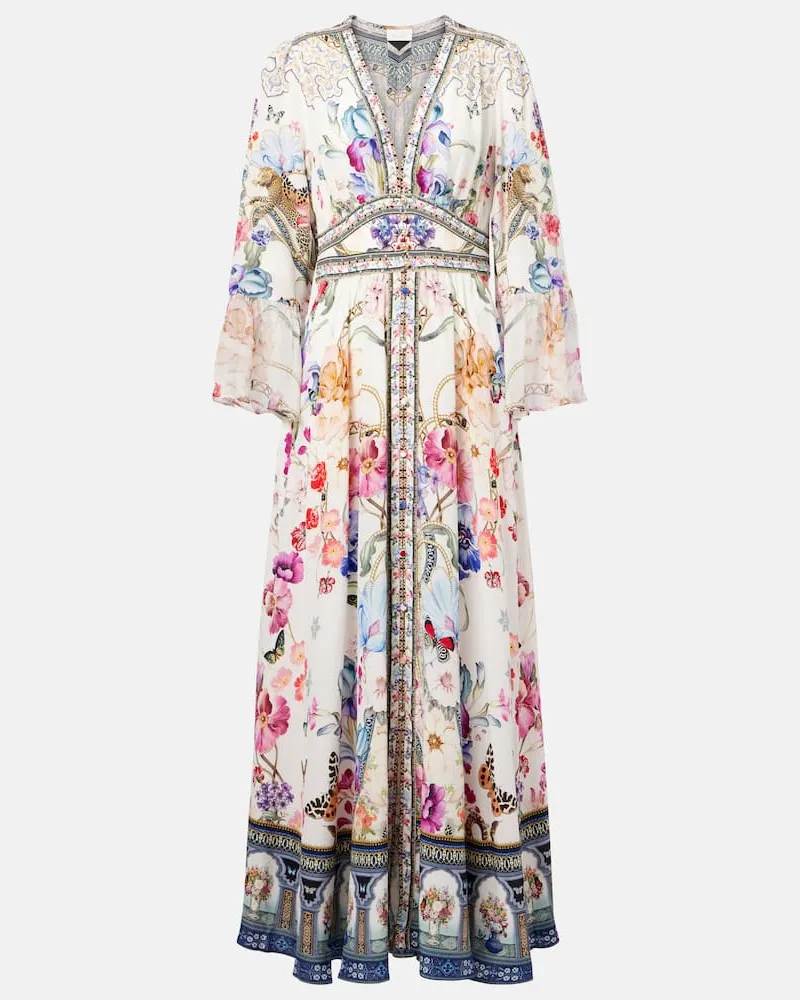 Camilla Abito lungo in seta Multicolore