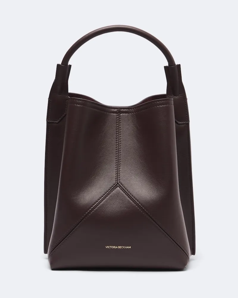 Victoria Beckham Borsa a secchiello Victoria in pelle Borgogna