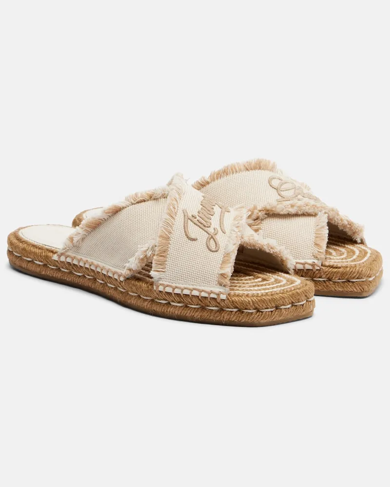 Jimmy Choo Sandali espadrillas Aciel in tessuto Beige