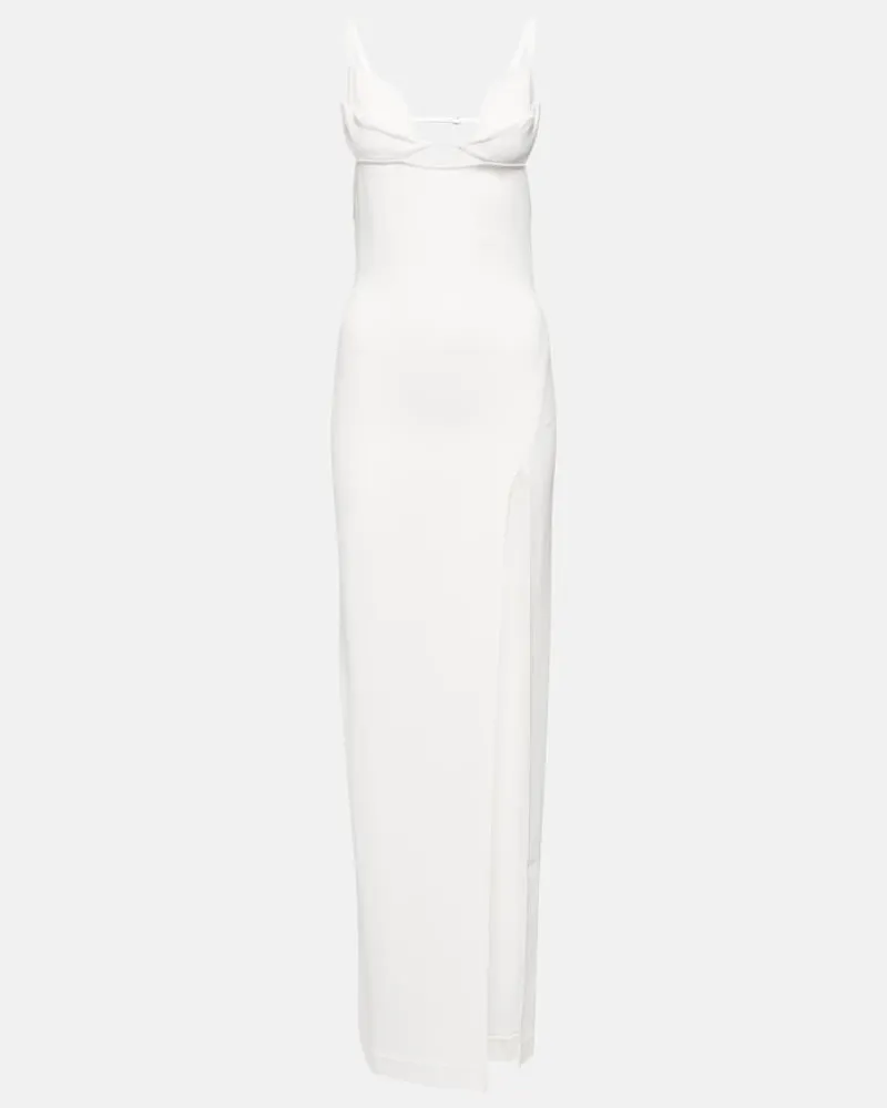 Nensi Dojaka Bridal - Abito lungo in crÃªpe con cut-out Bianco