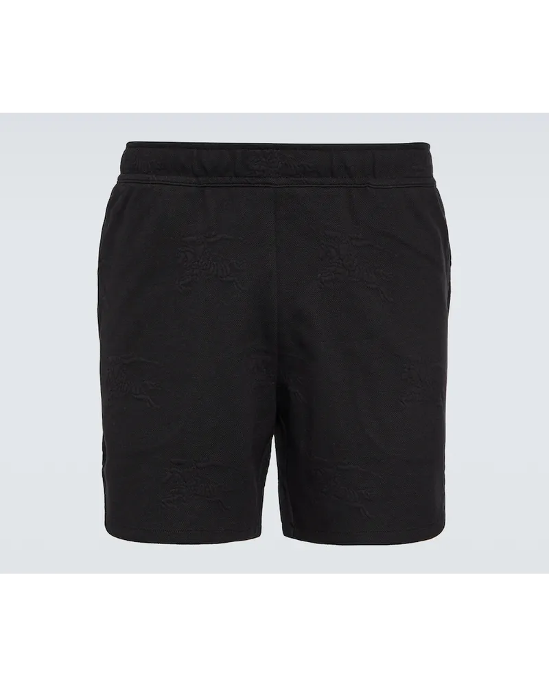 Burberry Shorts EKD in misto cotone jacquard Nero