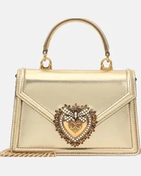 Dolce & Gabbana Borsa Devotion Small in pelle metallizzata Oro