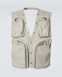 Rick Owens Gilet cargo in pelle Beige