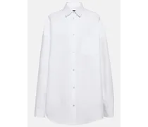Balenciaga Camicia oversize Outwear in popeline Bianco