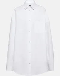 Balenciaga Camicia oversize Outwear in popeline Bianco