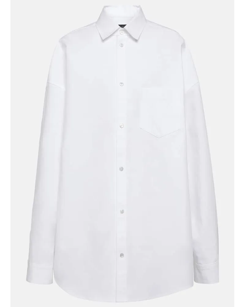 Balenciaga Camicia oversize Outwear in popeline Bianco