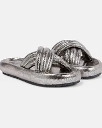 Isabel Marant Sandali Niloo in pelle stampa serpente Argento