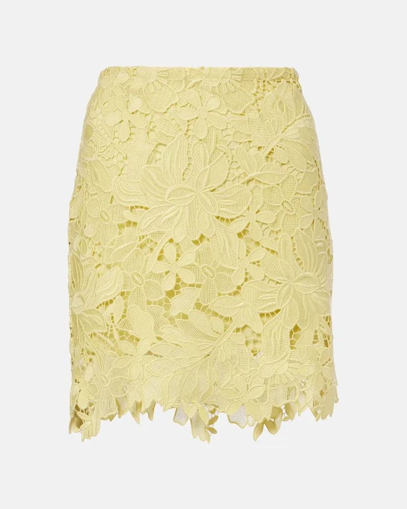 SPORTMAX Minigonna Bora in pizzo floreale Giallo