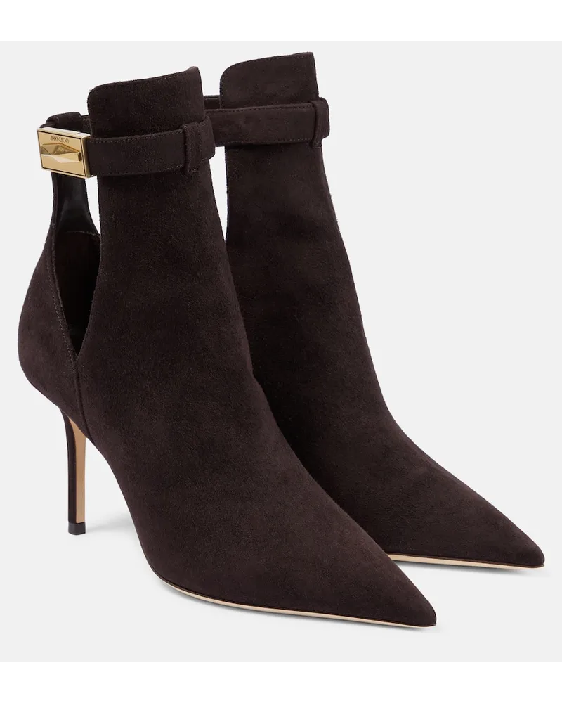 Jimmy Choo Stivaletti Nell 85 in suede Marrone