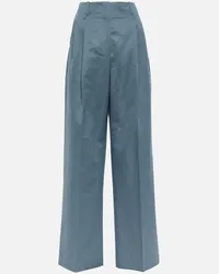 The Row Pantaloni Gaugin in cotone e ramia Blu