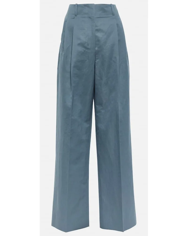 The Row Pantaloni Gaugin in cotone e ramia Blu
