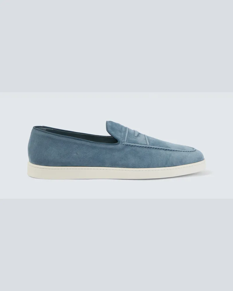 Church's Mocassini Pebbles in suede Blu