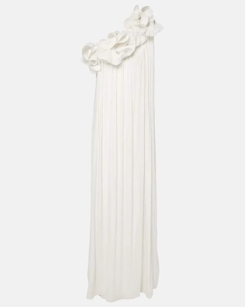COSTARELLOS Abito lungo Charmain in georgette Bianco