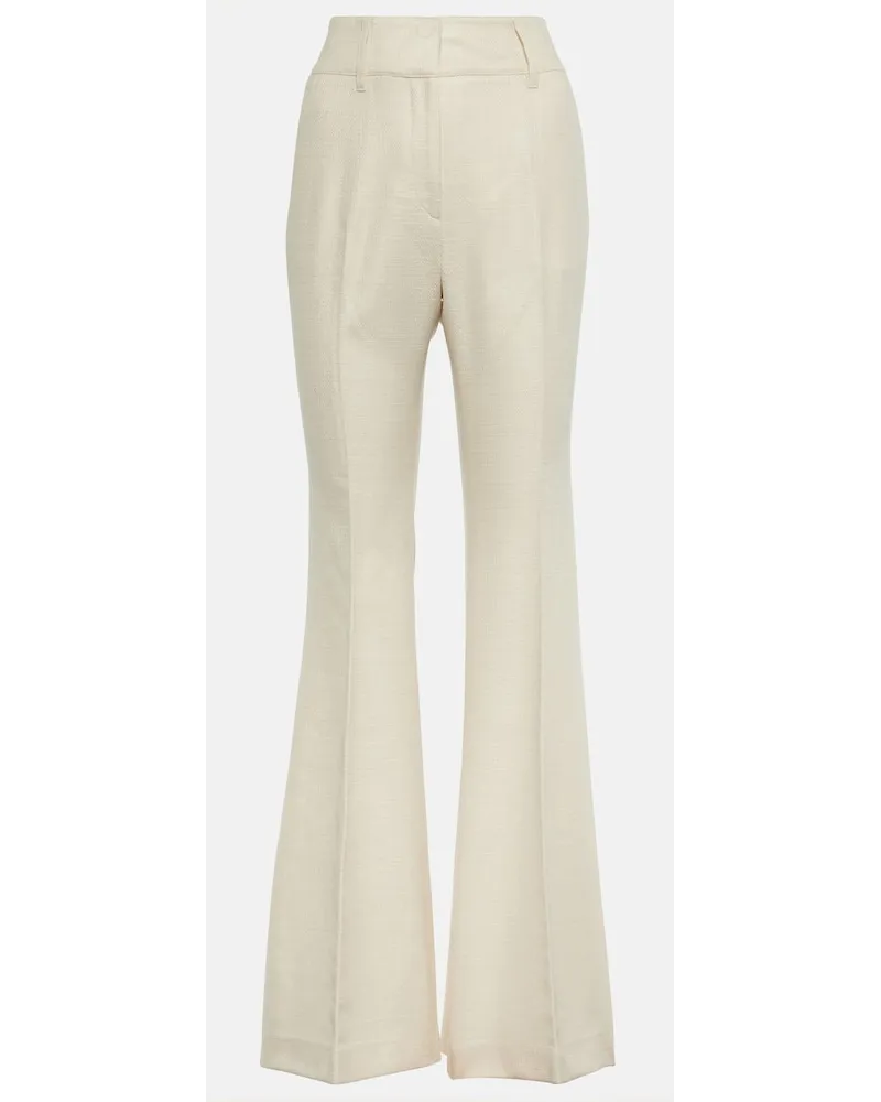 Gabriela Hearst Pantaloni flared Rhein in lana e seta Bianco