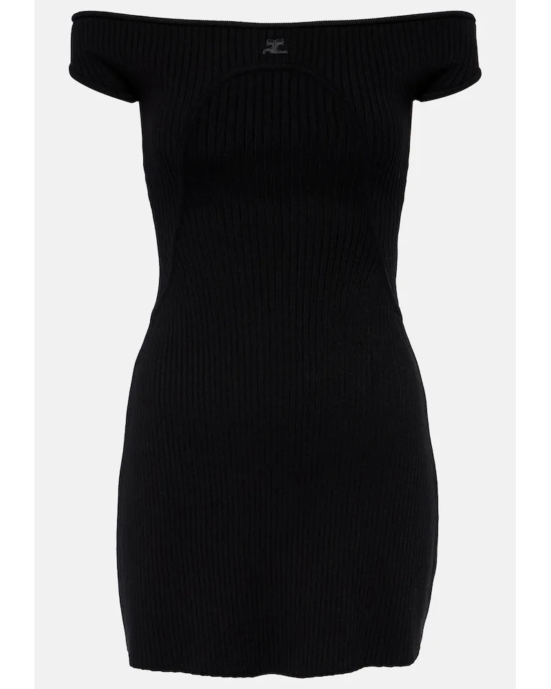 Courrèges CourrÃ¨ges Miniabito in maglia a coste Nero