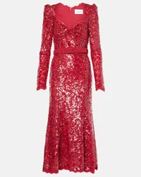 Rebecca Vallance x Nicky Hilton - Abito midi Leyla con paillettes Rosso