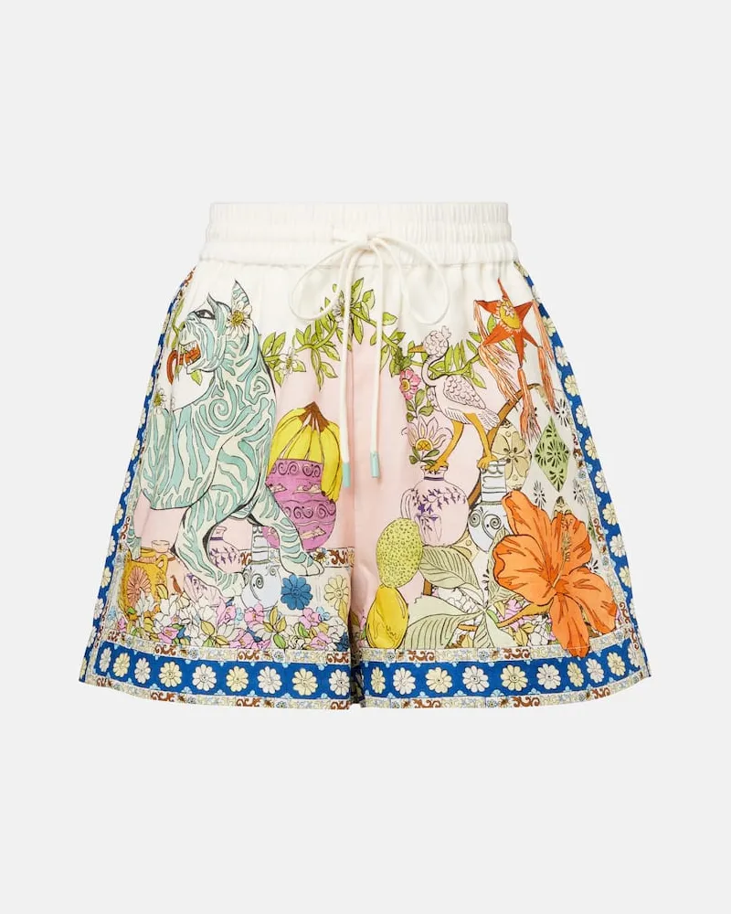 ALEMAIS AlÃ©mais Shorts a vita alta Hazel con stampa Multicolore
