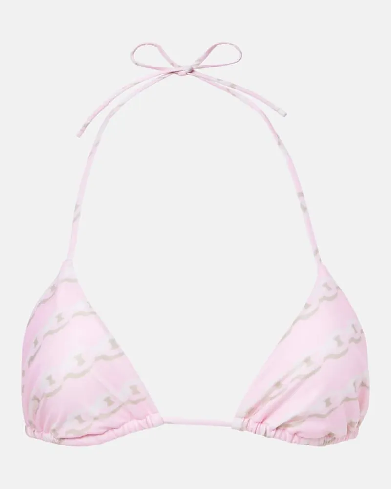 Versace Top bikini con stampa Rosa