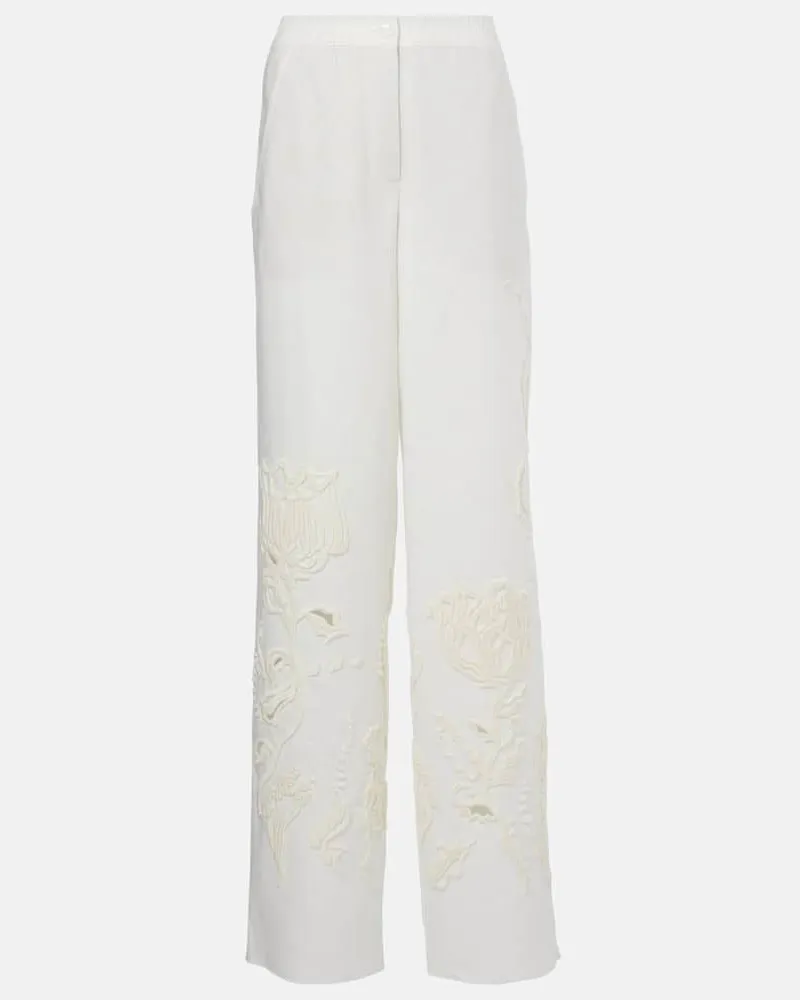 Dorothee Schumacher Pantaloni a gamba larga Beauty in lino Bianco
