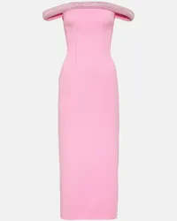 David Koma Abito midi in cady con cristalli Rosa