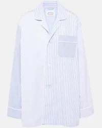 Maison Margiela Camicia oversize in cotone a righe Blu