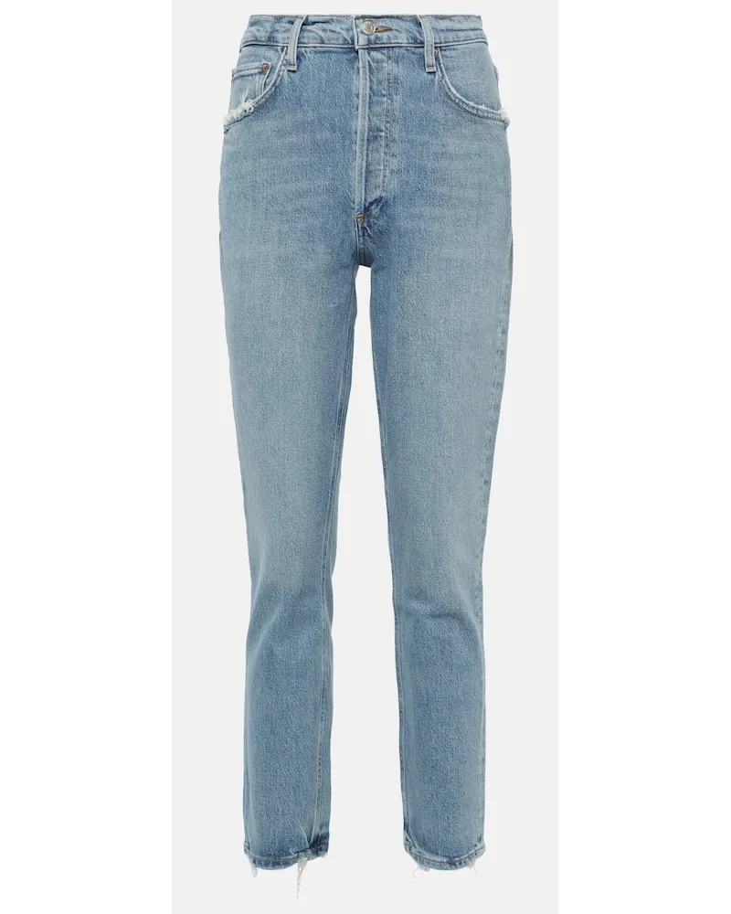 AGOLDE Jeans regular Riley a vita alta Blu