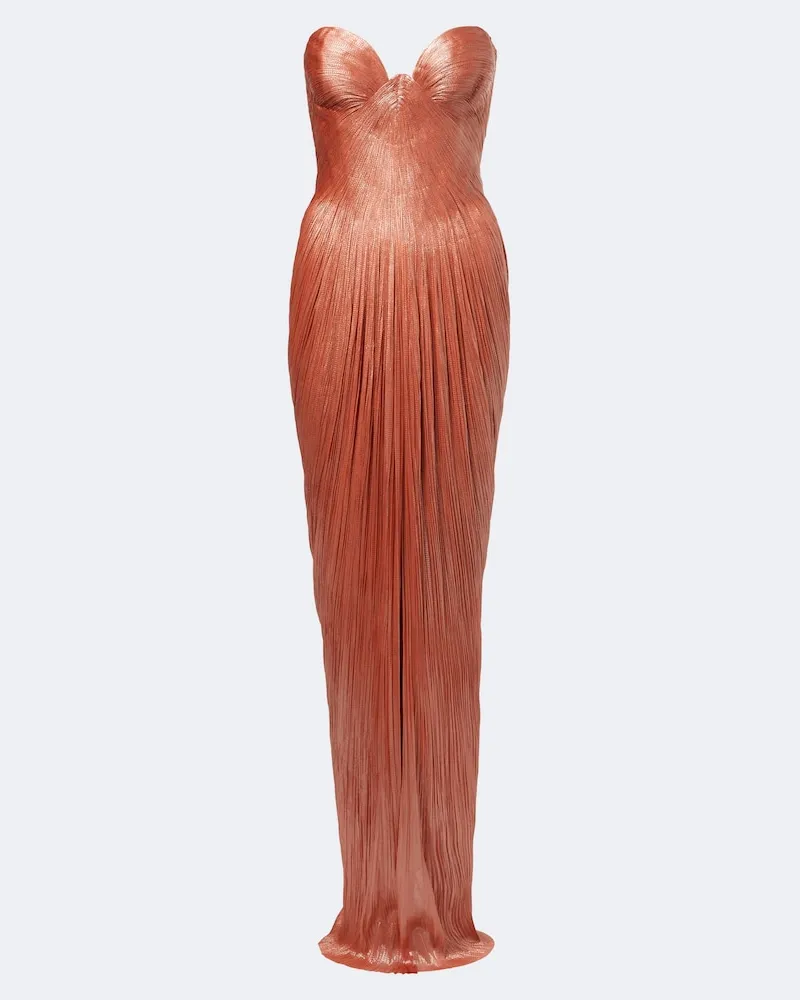 Maria Lucia Hohan Abito lungo bustier Nadira in seta Arancione