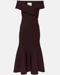 Roland Mouret Abito midi asimmetric Marrone