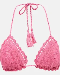 Anna Kosturova Esclusiva Mytheresa - Top bikini in crochet Rosa