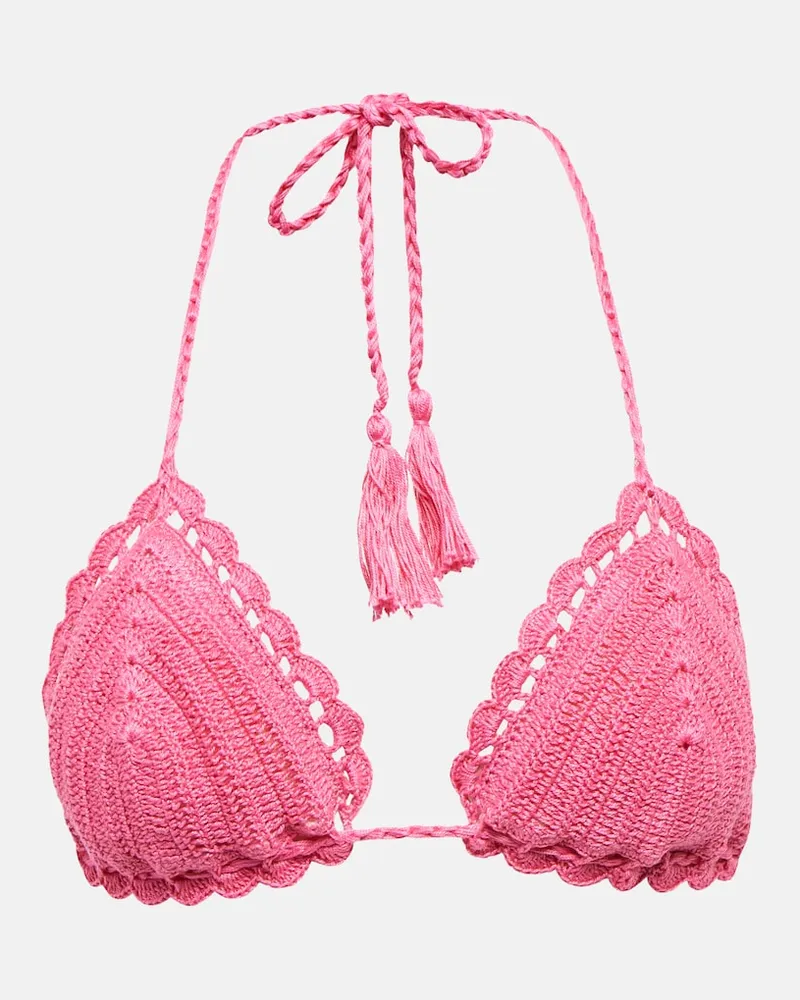 Anna Kosturova Esclusiva Mytheresa - Top bikini in crochet Rosa