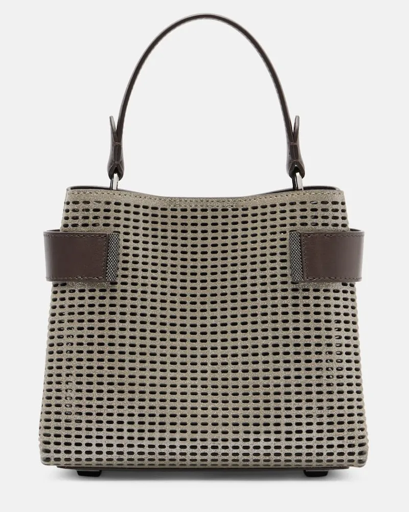 Brunello Cucinelli Borsa Essence Small in pelle Marrone