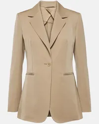 Max Mara Blazer Sandalo in lana e mohair Beige