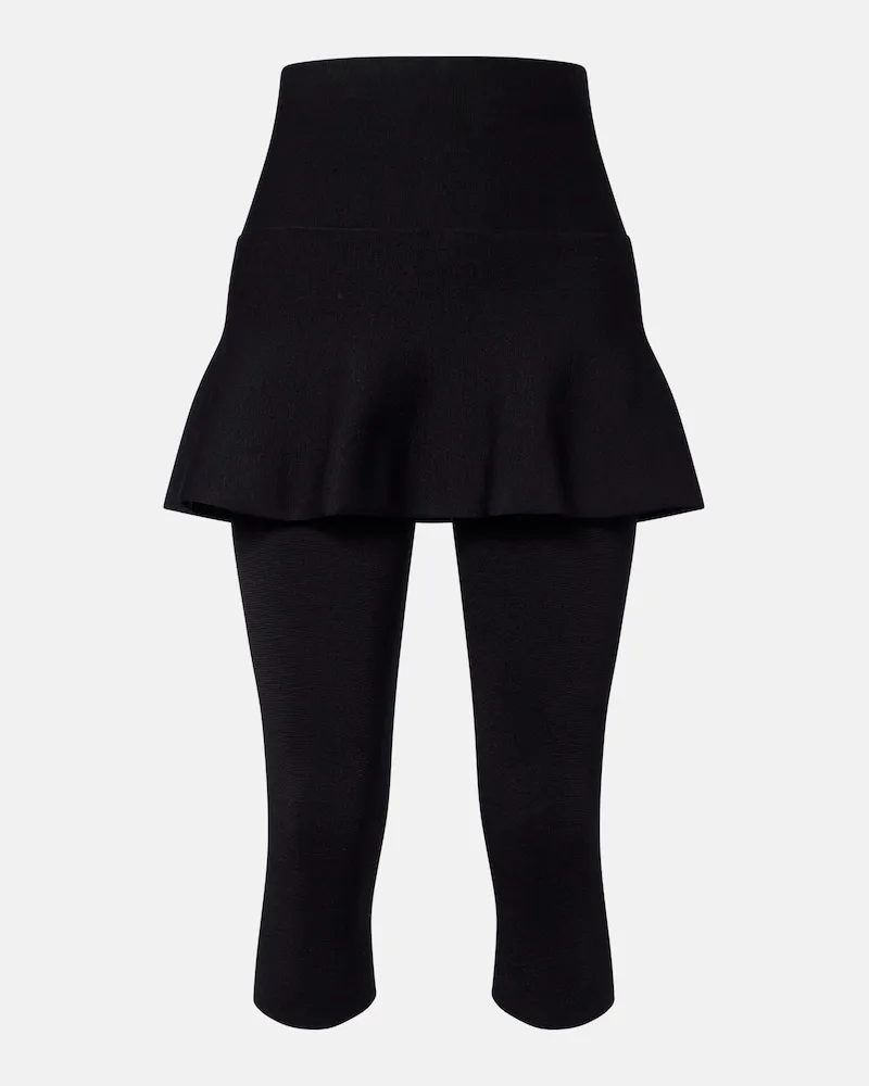 Alaïa Alaïa Leggings cropped con peplum Nero