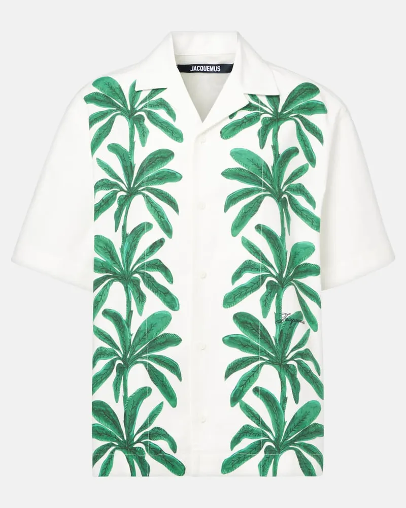 Jacquemus Camicia Jean in cotone con stampa Bianco