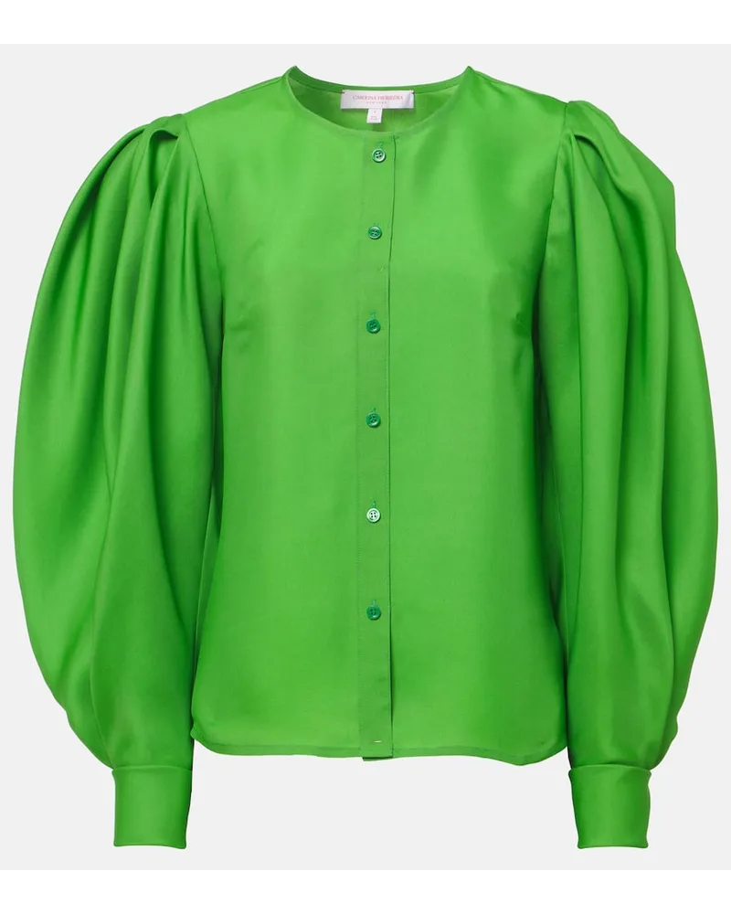 Carolina Herrera New York Blusa in seta Verde