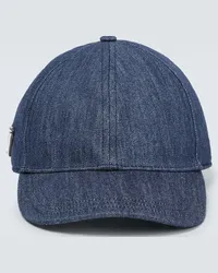 Prada Cappello da baseball in denim Blu