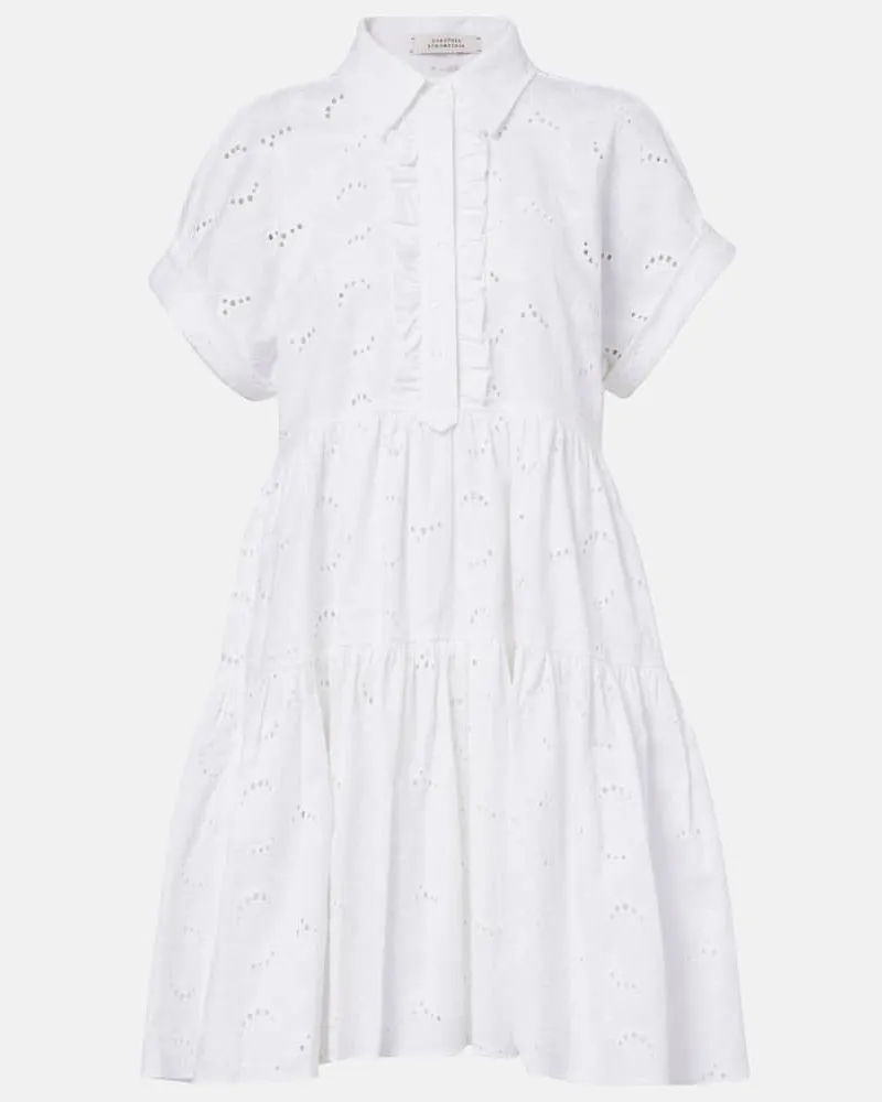 Dorothee Schumacher Miniabito Summer Blossom in sangallo Bianco